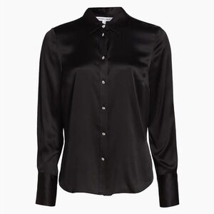 Veronica Beard Monique Silk Blend Top in Black